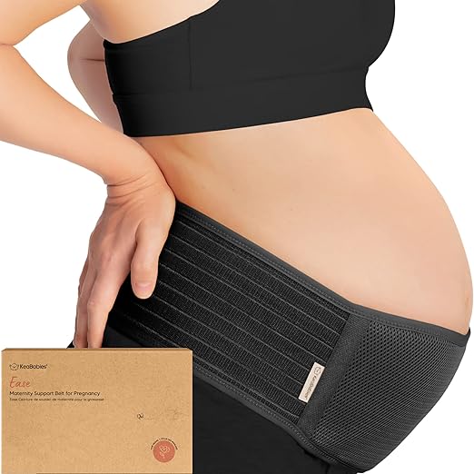 KeaBabies Maternity Belly Bands for Pregnant Women - Soft & Breathable Pregnancy Belly Support Band, Adjustable Maternity Belt for Back, Pelvic Support, Comfortable, Easy to Use (Midnight Black, M/L)-BubblyBeeBaby