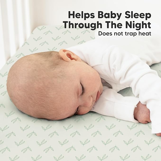 KeaBabies 2-Pack Organic Crib Sheets for Boys, Girls - 52x28 Fitted Crib Mattress Sheet Neutral, Breathable Jersey Cotton Cover for Baby Bed, Toddler Mattress, Soft & Cute Prints (Fleur)-BubblyBeeBaby