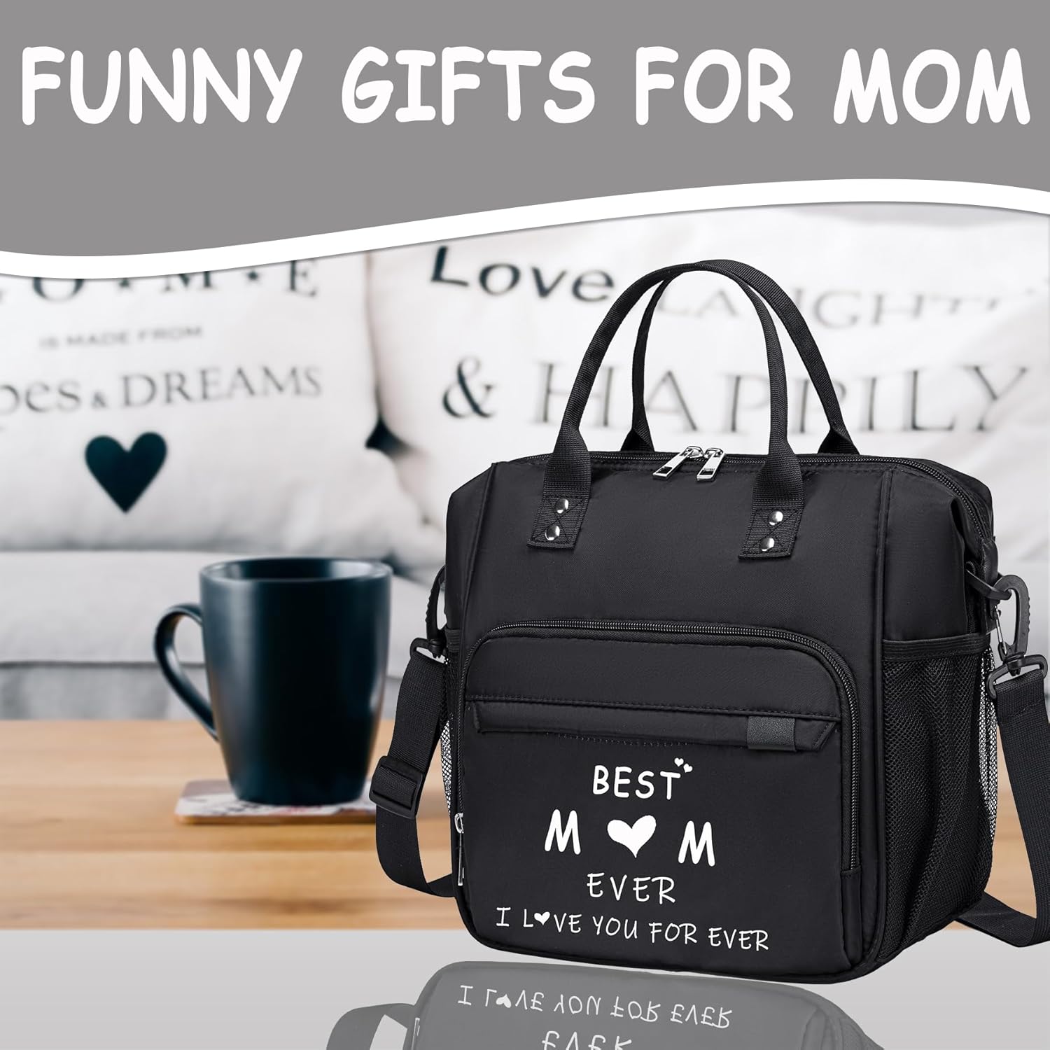 TuErCao Mom Lunch Bag Useful Unique Mother's Day & Birthday Gifts from Daughter Son Husband Insulated Personalized Lunch Box for Work