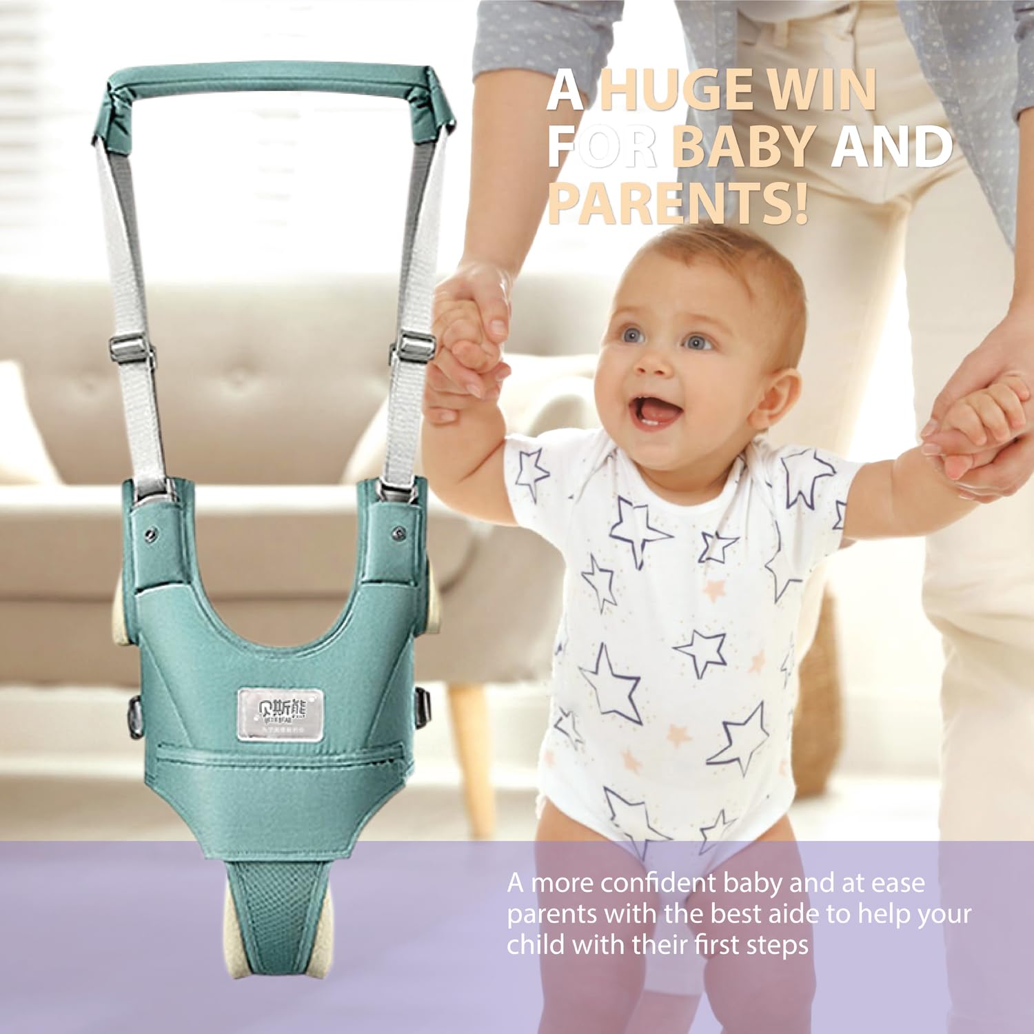 Baby Walking Harness-Handheld Assistant Belt- Toddler Infant Walking Aid for Trainer & Support 7-24 Month Old (all-season-Green-1819)