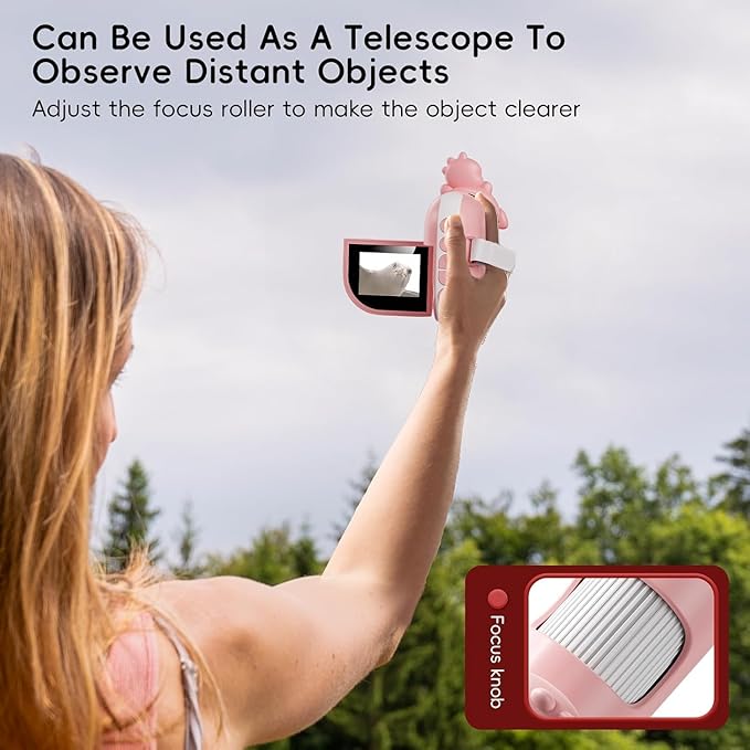 Kids 1000X Handheld Portable Microscope With 8 Adjustable LED Lights, 2-Inch LCD Screen Pocket Mini Telescope for Kids Toddlers - Education Christmas Birthday Gifts Toys-BubblyBeeBaby