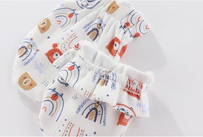 5 Pairs Baby Not Scratch Mittens 0-6 Months New Born Boy Girl Gloves Cute Infant Accessories-BubblyBeeBaby
