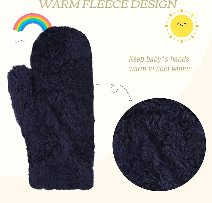 PESAAT Baby Girl Mittens Fleece Toddler Boy Mittens Warm Kids Winter Gloves Unisex Cold Weather Baby Gloves-BubblyBeeBaby