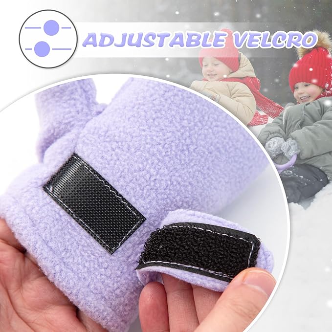 BAVST Baby Toddler Winter Mittens Girls Warm Fleece Lined Gloves Kids Sherpa Lined Mittens for Boys-BubblyBeeBaby