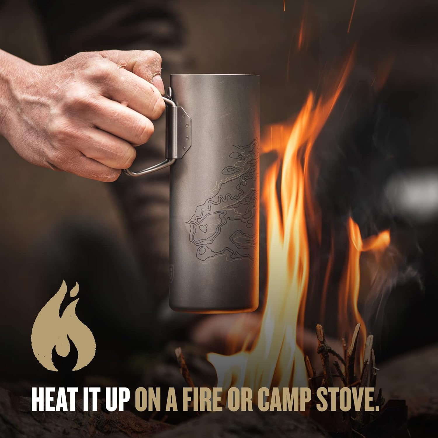 GRAYL UltraPress Titanium 16.9 oz Water Purifier & Filter Bottle for Hiking, Backpacking, Survival, Bushcraft, Travel (Olive Drab)