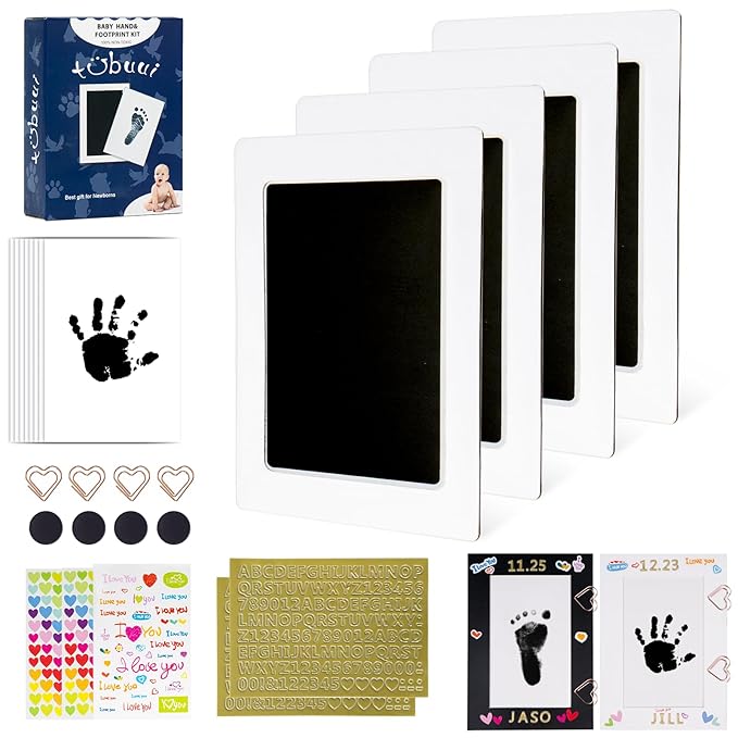 Inkless Baby Hand and Footprint Kit,Clean Touch Ink Pad for Baby Footprint Kit,No Mess Dog Paw Print Kit,DIY Footprint Ink for Baby Keepsake Gifts for Boys and Girls-BubblyBeeBaby