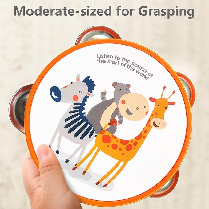 iPlay, iLearn Toddler Musical Instruments Toys, Kids Drum Set, Baby Trumpet, Percussion, Harmonica, Maraca, Flute, Tambourine, Birthday Gifts for 18 Months Olds Ages 2 3 4 5 Years Boys Girls Children-BubblyBeeBaby