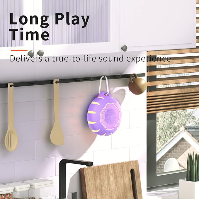 HEYSONG Waterproof Shower Bluetooth Speaker, Durable & Portable with Clear Sound, Ideal for Shower, Pool, Beach & Kayaking – Great Gift for Girls, Women & Men-BubblyBeeBaby