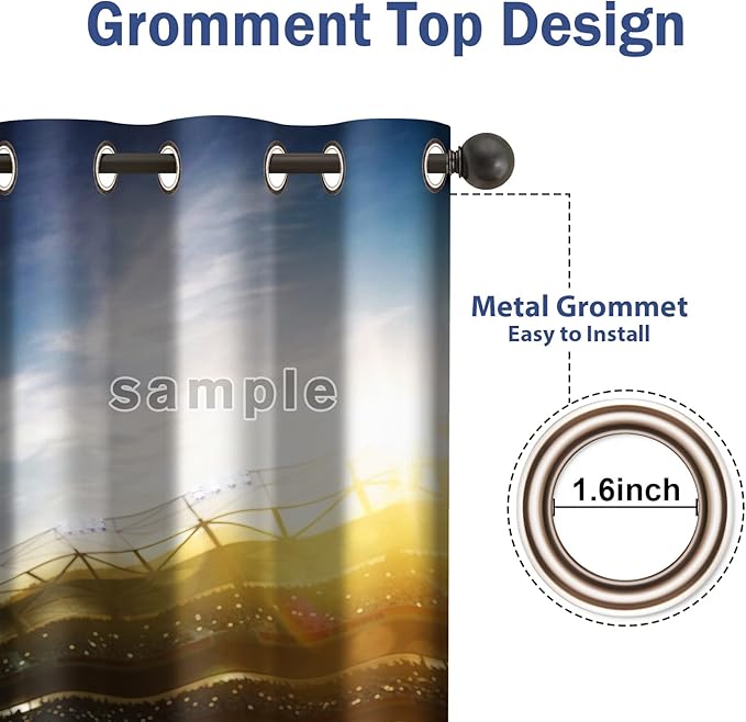 Jekeno Game Controller Blackout Curtains for Kids Boys Bedroom Black Grey Headphones Musical Notes Gamer Gaming Video Games Gamepad Decor Room Darkening Grommet Window Drapes 2 Panel Set, 42"x63"-BubblyBeeBaby