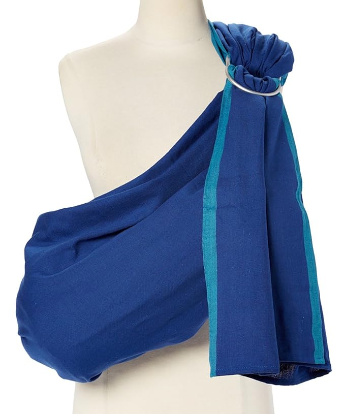 Hip Baby Wrap Ring Sling Baby Carrier for Infants and Toddlers - Beautiful, 100% Soft Cotton Baby Wraps Carrier for Babies 8-35 lbs - Perfect Baby Shower Gifts Moms and Dads - Nursing Cover (River)-BubblyBeeBaby