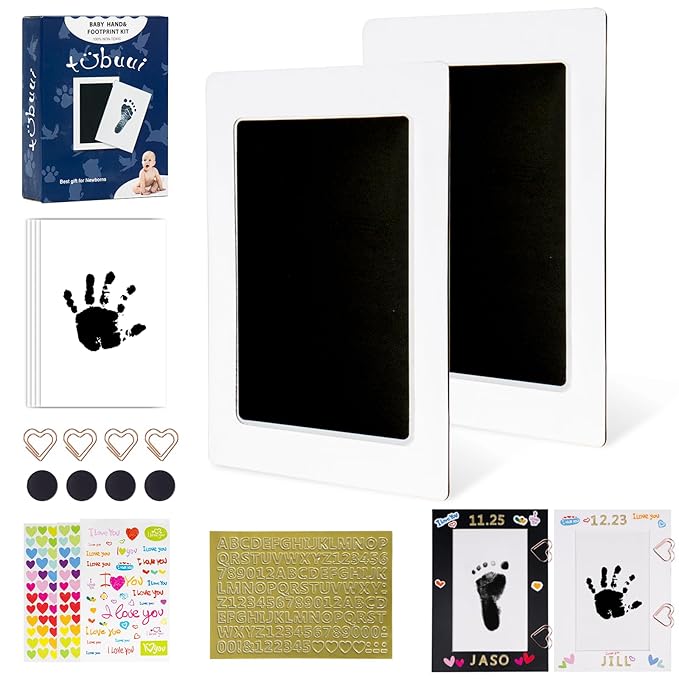 Inkless Baby Hand and Footprint Kit,Clean Touch Ink Pad for Baby Footprint Kit,No Mess Dog Paw Print Kit,DIY Footprint Ink for Baby Keepsake Gifts for Boys and Girls-BubblyBeeBaby