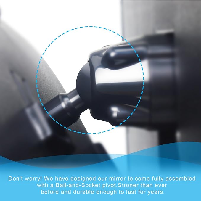 Shynerk Baby Car Mirror, Safety Car Seat Mirror for Rear Facing Infant with Wide Crystal Clear View, Shatterproof, 360° Rotation, Crash Tested and Certified-BubblyBeeBaby