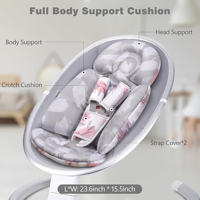 Upgraded Infant Car Seat Insert, 2-in-1 Reversible Baby Car Seat Head Support with 3 Strap Covers, All Seasons Newborn Car Seat Insert and Baby Carseat Cushion for Stroller, Swing, Rocker, Bassinets-BubblyBeeBaby