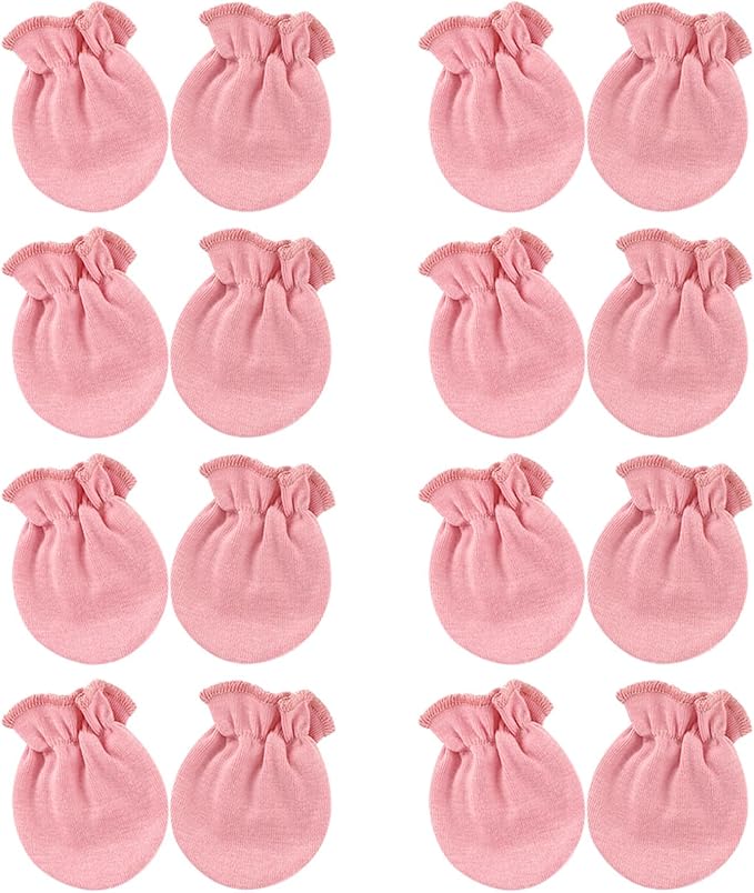 BQUBO Newborn Infant Toddler Mittens No Scratch Cotton Elastic Wrist Gloves Hypoallergenic for 0-6 Months Baby Boys Girls-BubblyBeeBaby