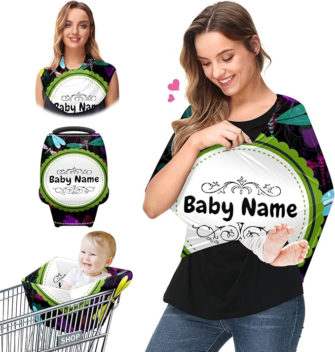 Baby Car Seat Stroller Cover Nursing Cover New Mom Breastfeeding Scarf Soft Stretchy Infant Carrier Cover Car Canopy Coverage-BubblyBeeBaby