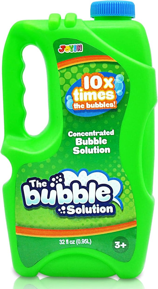JOYIN 32 oz Concentrated Bubble Solution (Green) for Kids, Boys and Girls Summer Game, Party Favors, Summer Outdoor Fun, Pretend-Play Toys, Educational Toys, and School Classroom Prizes-BubblyBeeBaby
