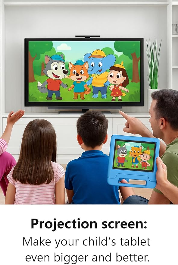 10.1" Kids Tablet Android 14 | 64GB Octa-Core 8GB RAM | Shockproof Case & Parental Control | 12H Fast Charge | HD Display w/Google Kids Space & Educational Apps | WiFi 6/Bluetooth/GPS | Ages 3-12-BubblyBeeBaby