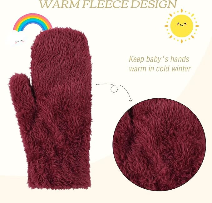 PESAAT Baby Girl Mittens Fleece Toddler Boy Mittens Warm Kids Winter Gloves Unisex Cold Weather Baby Gloves-BubblyBeeBaby