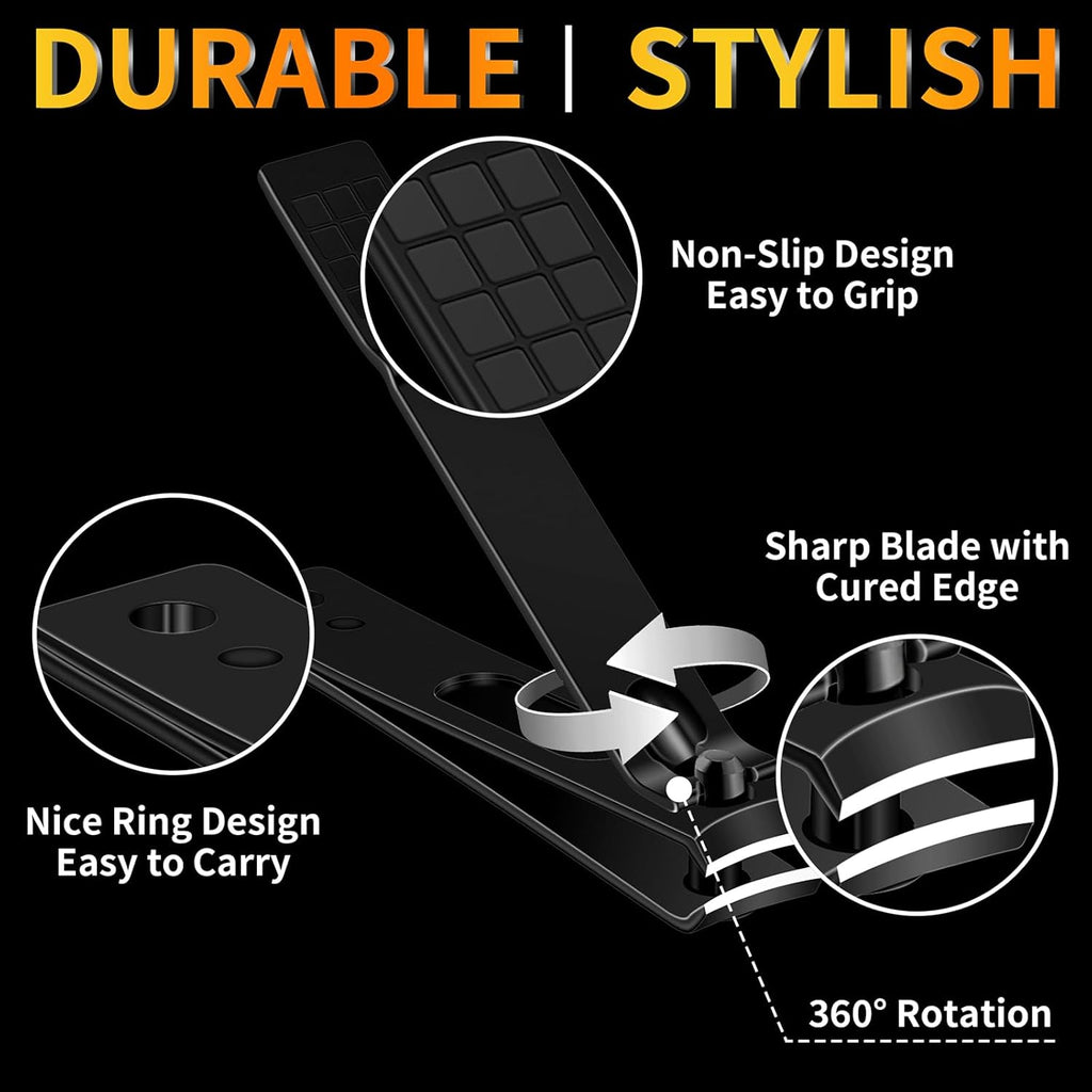 Manicure Set 16 In 1 Professional Stainless Steel Pedicure Kit Toenail Clippers Set Mens Grooming Kit Fingernail Kit for Women with Luxurious Travel Bag, Suitable for Home, Travel, and Salon (Black)