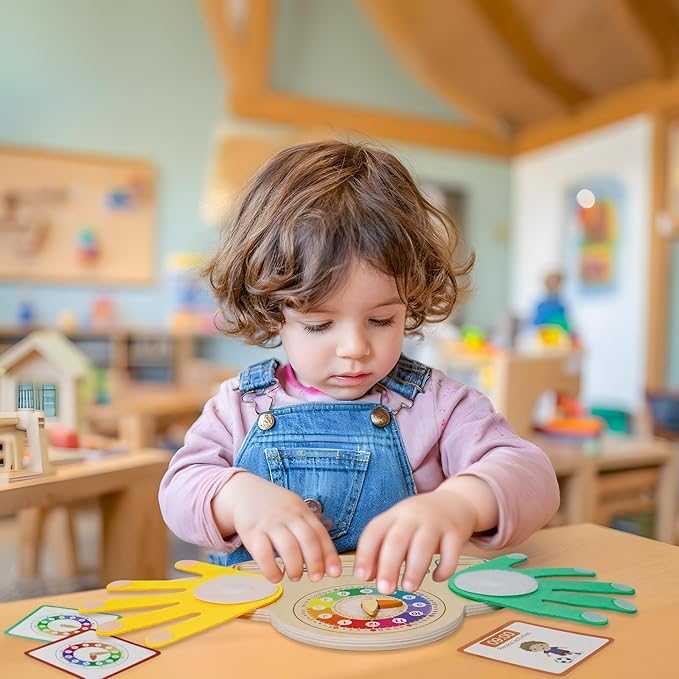 Montessori Learning Toys for Toddlers 3 4 5 years, Finger Counting Number Blocks and Clock Wooden Toys for Kids, Educational Math manipulatives Toys, Preschool Wood Homeschool Educational Math Toy.-BubblyBeeBaby