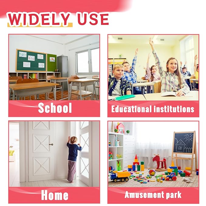 12 Pcs Door Pinch Guard Baby Proofing Jam Shield Door Finger Pinch Guard 47.2 x 7 Inch Hinge Cover Protectors for 90 and 180 Degree Gates Kids Pets Safety-BubblyBeeBaby