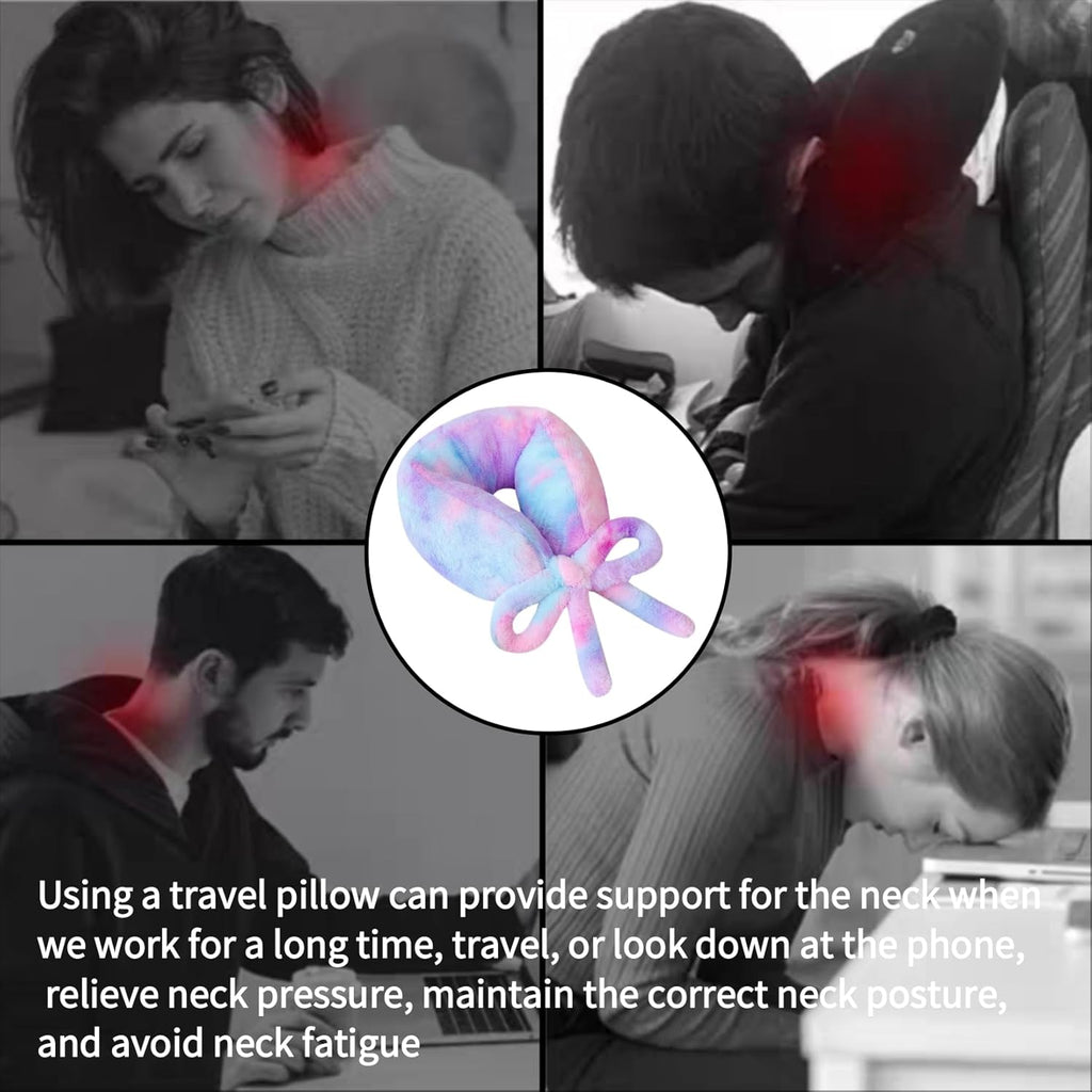Travel Pillow Multifunctional Airplane Travel Neck Pillow Provides Neck and Lumbar Support During Travel Airplane Pillow Colorful Purple
