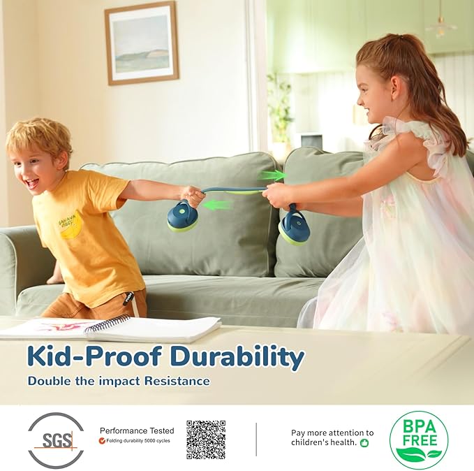 iClever BTH20 Active Noise Cancelling Headphones for Kids, 60H Play Time,Type C Fast Charging, Safe Volume 80dBA, Bluetooth5.4, Award-Winning Kids Headphones Wireless for iPad Tablet Airplane, Blue-BubblyBeeBaby