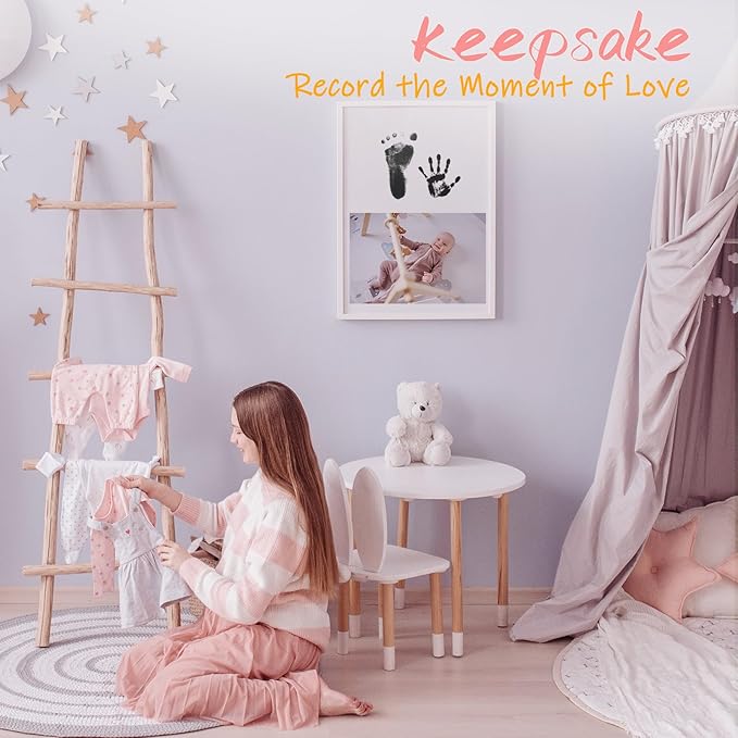 1-Pack Clean Touch Ink Pad for Baby Handprints and Footprints, Baby Footprint Kits,Inkless Hand and Footprint Kit,No Mess Ink Pad for Baby Hand and Footprints,Baby Shower Gifts for New Moms-BubblyBeeBaby