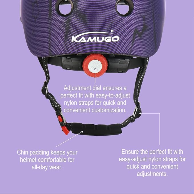 KAMUGO Kids Bike Helmet Set, Toddler Helmet for Ages 2-8 Boys Girls with Sports Protective Gear Set Knee Elbow Wrist Pads for Skateboard Cycling Scooter Rollerblading-BubblyBeeBaby