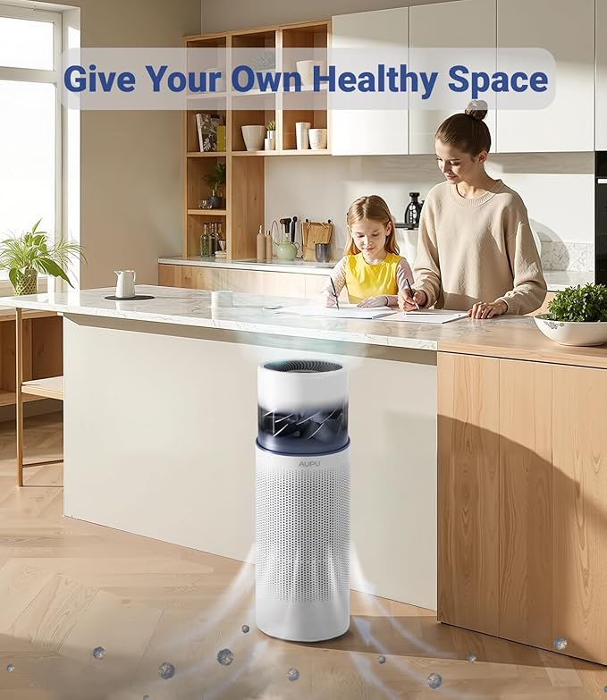 2 in 1 Air Purifier with Humidifier,Air Purifiers for Home Large Room,Humidifier and Air Purifier in one HEPA Purifier for Home Pets Remove Pet Odor Smoke Pollen Dust for Bedroom,Living Room,Office-BubblyBeeBaby