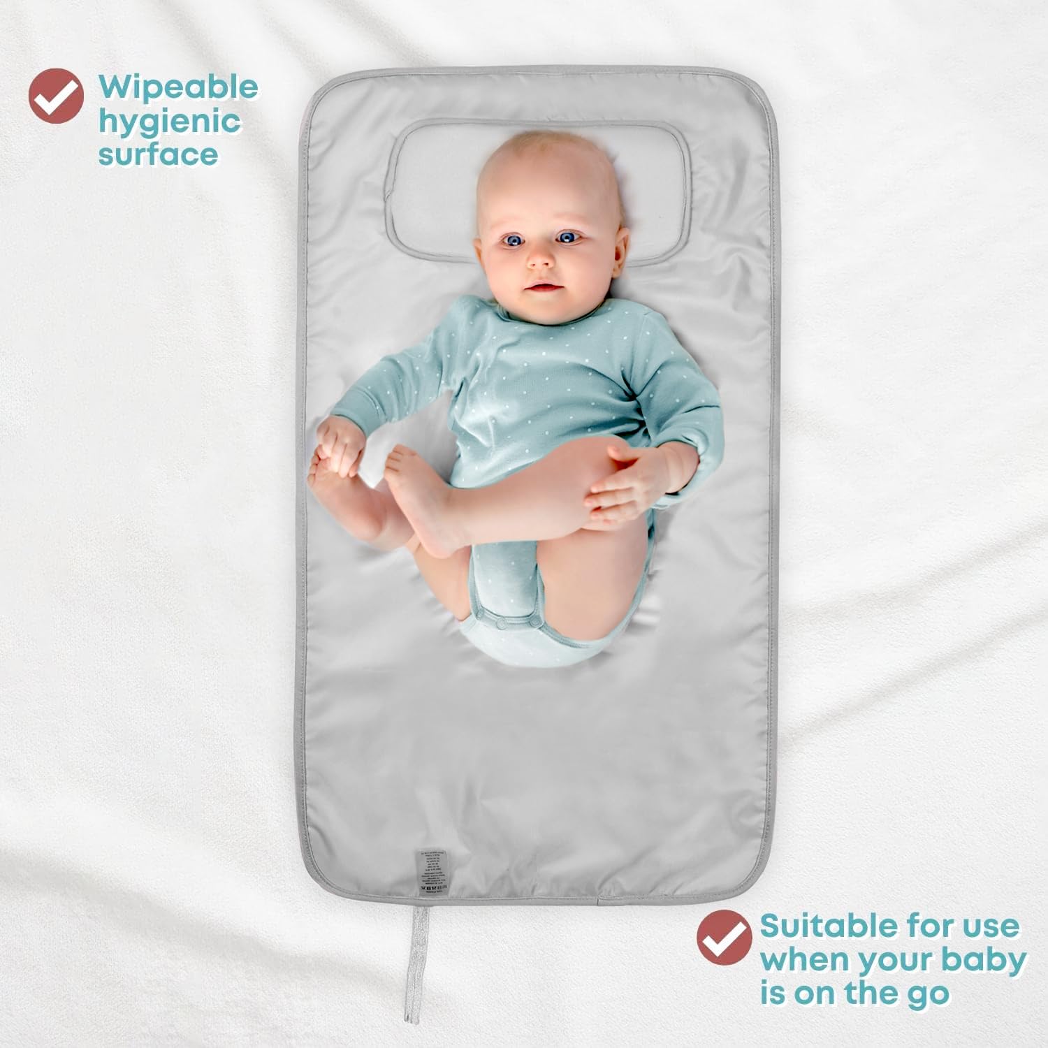 HAMUR HOME Portable Baby Changing Pad – Waterproof, Foldable & Lightweight Travel Mat – Soft & Machine Washable Diaper Changer – Compact & Durable (Fox)