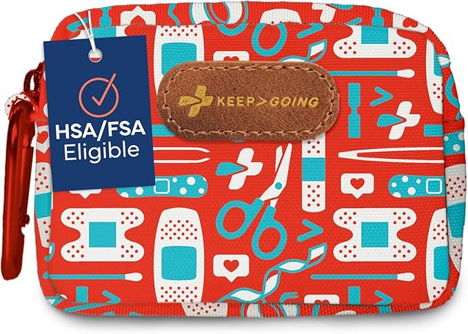 KEEP>GOING KeepGoing Small Travel First Aid Kit Kids – 60 Pc. Mini First Aid Kit for Purse, Diaper Bag, & Backpack with Latex-Free Bandages – 4 Oz., & 4.5 x 3.5 x 2 in, TSA-Approved-BubblyBeeBaby