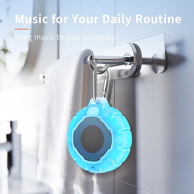 HEYSONG Waterproof Shower Bluetooth Speaker, Durable & Portable with Clear Sound, Ideal for Shower, Pool, Beach & Kayaking – Great Gift for All Ages-BubblyBeeBaby