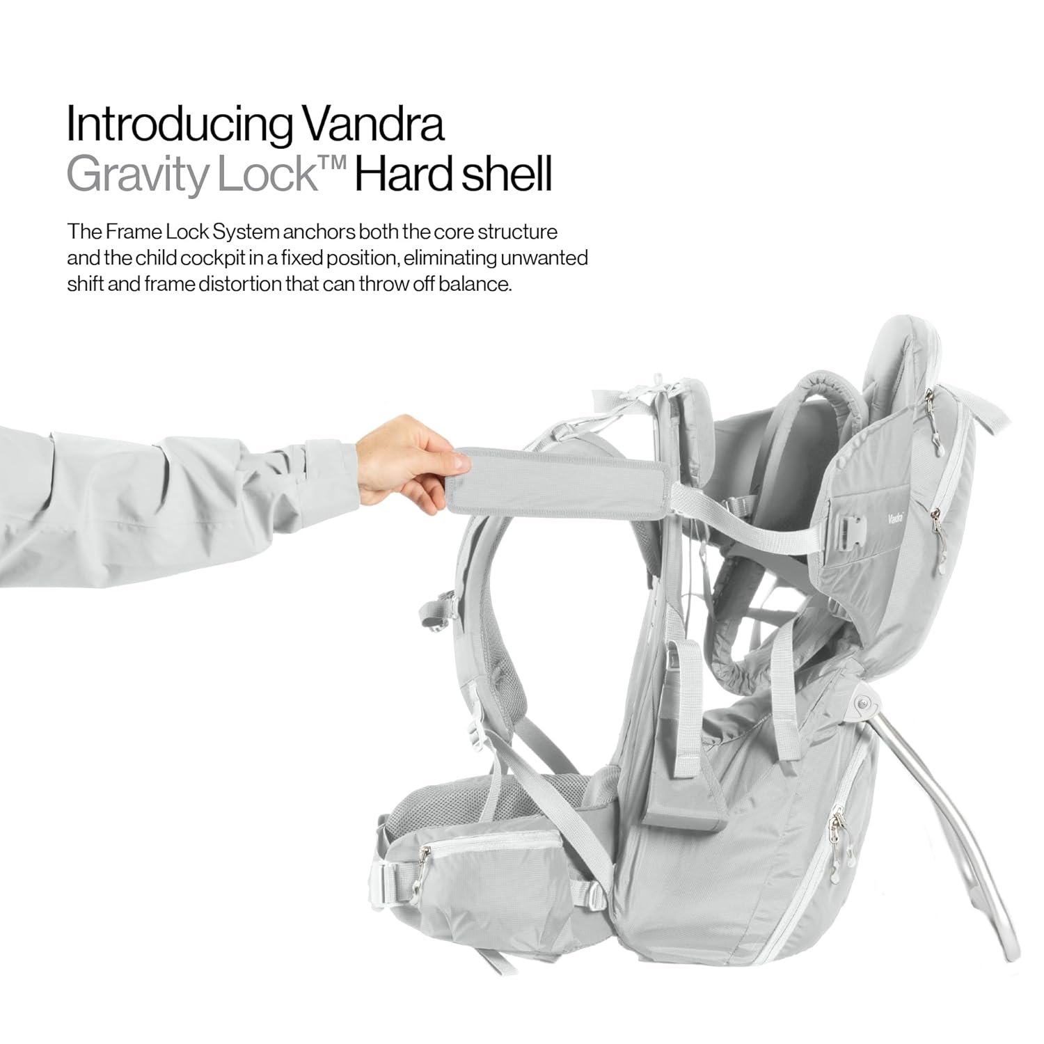 Vandra™ Glacier - Scandinavian Hiking Baby Carrier Backpack - Gravity Lock™ Hard-Shell Frame - Nest Child Carrier for Toddler & Kids - Dust Bag, Alu Tag & More Included