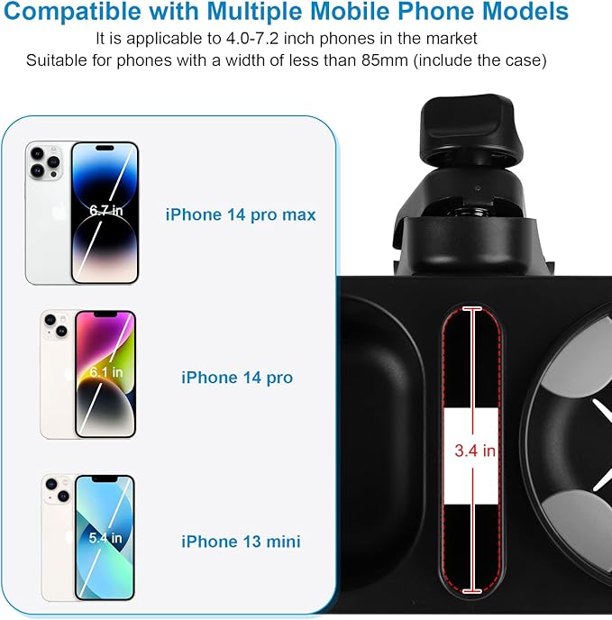 Accmor Stroller Cup Holder with Tray, Universal Cup Holder, Bike Bottle Holder, 360° Rotatable Large Caliber Drinks Holder for Stroller, Bike, Wheelchair, Walker-BubblyBeeBaby