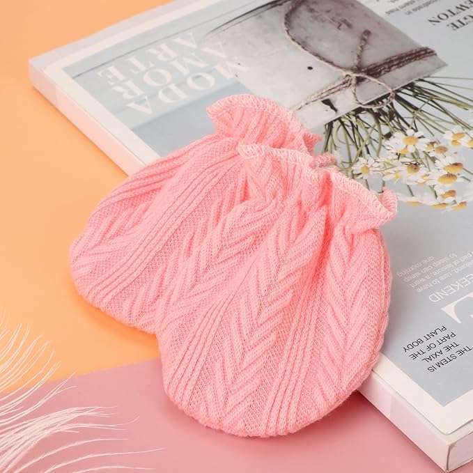 BQUBO Newborn Infant Toddler Mittens No Scratch Cotton Elastic Wrist Gloves Hypoallergenic for 0-6 Months Baby Boys Girls-BubblyBeeBaby