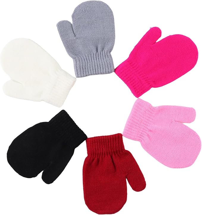 Baby Winter Mittens Toddler Stretch Knit Gloves Magic Warm Glove for Baby Boys Girls-BubblyBeeBaby