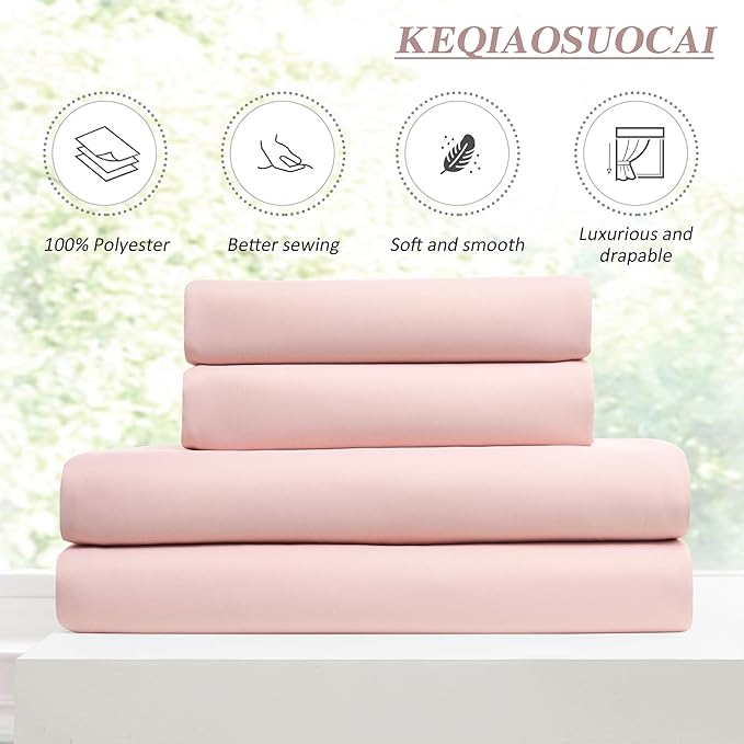 KEQIAOSUOCAI Pinch Pleated Pink Blackout Curtains 63 Inches Long, Sound & Light Reducing Room Darkening Drape for Girl's Bedroom(2 Panels, W40 x L63)-BubblyBeeBaby