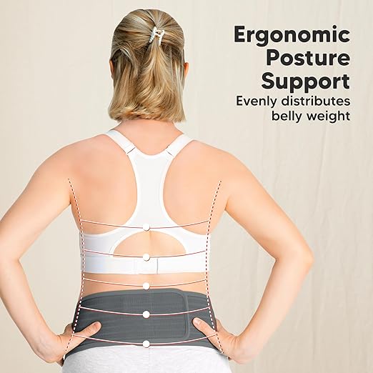 KeaBabies Maternity Belly Bands for Pregnant Women - Soft & Breathable Pregnancy Belly Support Band, Adjustable Maternity Belt for Back, Pelvic Support, Comfortable, Easy to Use (Mystic Gray, M/L)-BubblyBeeBaby