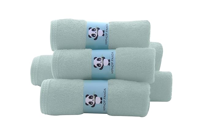 HIPHOP PANDA Baby Washcloths, Rayon Made from Bamboo - 2 Layer Ultra Soft Absorbent Newborn Bath Face Towel - Reusable Baby Wipes for Delicate Skin - Green, 30 Pack-BubblyBeeBaby