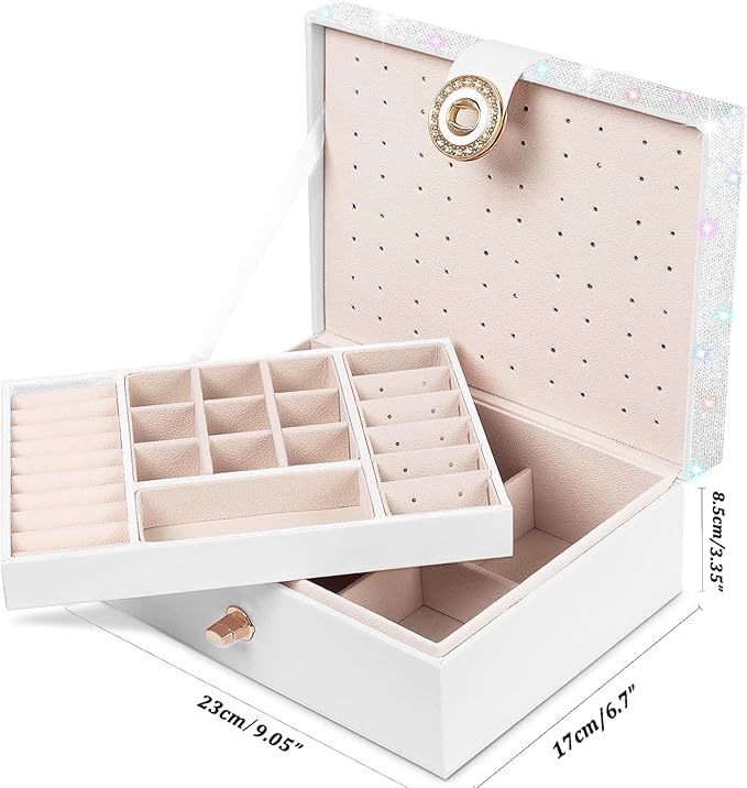 Jewelry Box for Earrings for Girls Jewelry Organizer Box Earring Holder Organizer for Girls Earring Box Girls Jewelry Box Stud Earring Organizer for Girls Earring Jewelry Boxes for Women Bling-BubblyBeeBaby