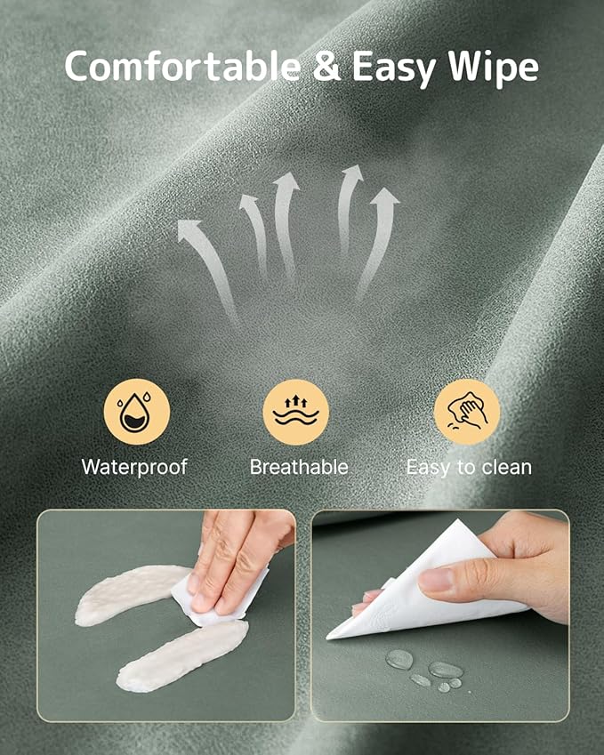 HOMEAL Booster Seat for Dining Table for Toddler Kid Baby, Adjustable Kids Breathable Booster Seat for Kitchen with Backrest and Adjustable Straps, Sage-BubblyBeeBaby