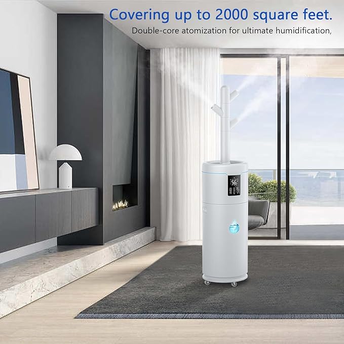 17L/4.5Gal Ultra Large Humidifiers for Bedroom 2000 sq ft, Quiet Humidifiers for Large Room, Tower Humidifier with 4 Mist Mode & Extension Tube for Home School Office Commercial Greenhouse Plants-BubblyBeeBaby