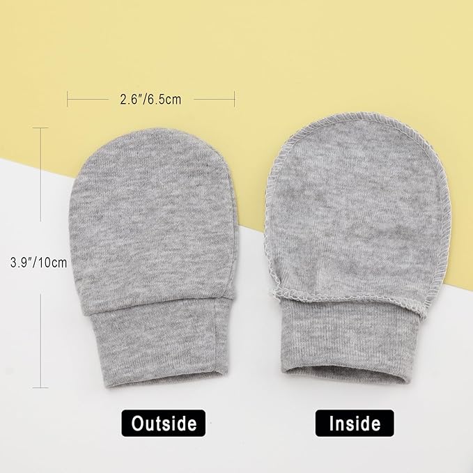 Newborn Baby Mittens No Scratch Cotton Elastic Wrist Gloves Infant Toddler Mittens for Baby Boy Girl 0-6 Months-BubblyBeeBaby