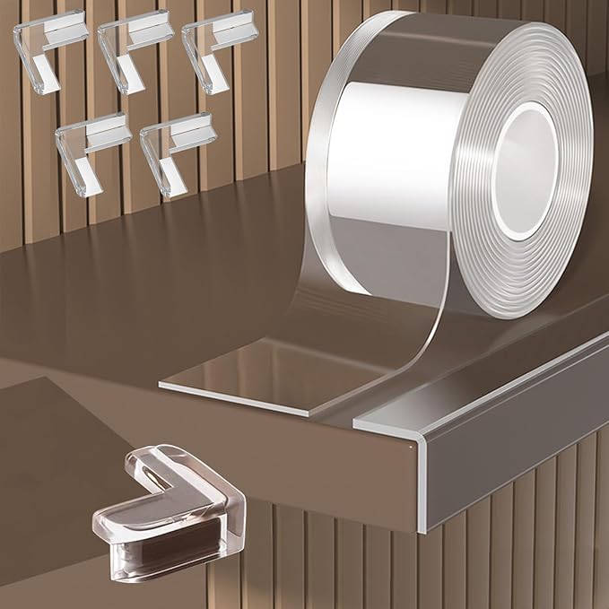 2 in x 16.4 ft,Clear Edge Protector Strip Sharp Edge Wrap Cover Tape with 6 Corners,Soft Corner Protectors Baby Proof, Furniture Corner Guard & Edge Safety, Edge Protector for Table and Fireplace-BubblyBeeBaby