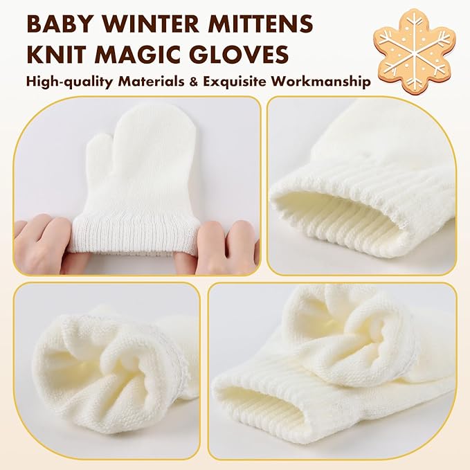 Baby Winter Mittens Toddler Stretch Knit Gloves Magic Warm Glove for Baby Boys Girls-BubblyBeeBaby