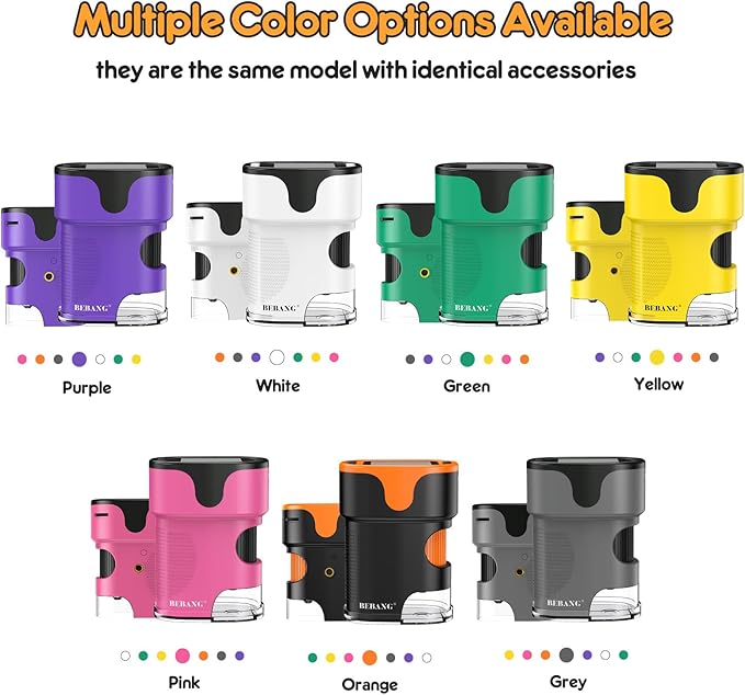 1000X Handheld Microscope for Kids 4K 2.0" Screen Rechargeable Mini Pocket Digital Microscopes w/Slides Kit Portable Edu Gift Age 4-6 8-12 Children Students (Yellow)-BubblyBeeBaby