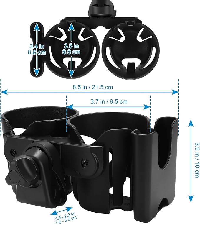 Accmor Universal Cup Holder, Stroller Cup Holder, 360° Rotatable Large Caliber Designed Bottle Holder for Stroller, Bike, Wheelchair, Walker, Scooter-BubblyBeeBaby