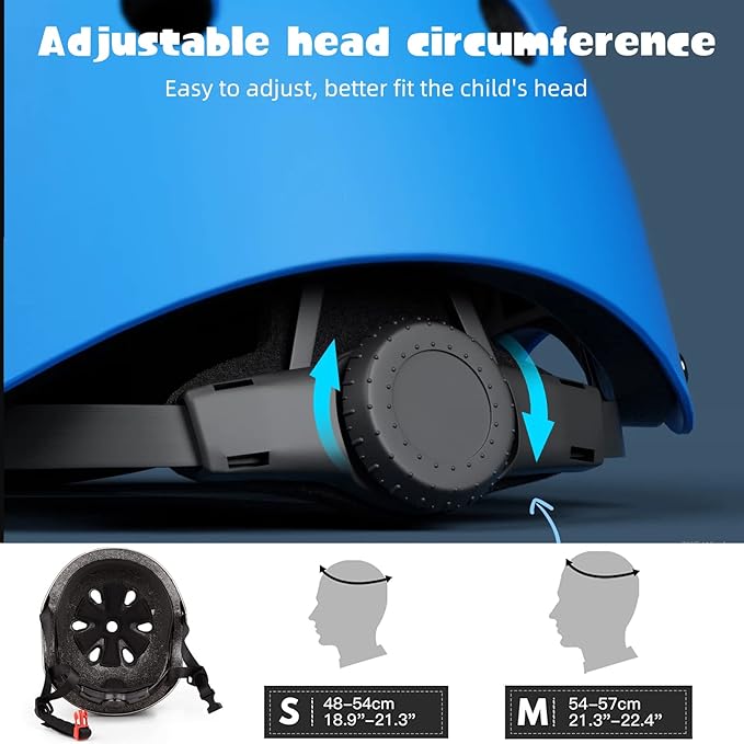 Kids Bike Helmet Set Adjustable for Children, Boys, Girls and Teenagers Aged 3-8 Years Includes Elbow, Knee, Wrist Guards Children's Helmet Protection Set for Bikes SkateboardsRollerskates-BubblyBeeBaby