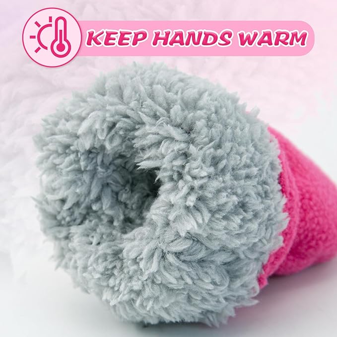 BAVST Baby Toddler Winter Mittens Girls Warm Fleece Lined Gloves Kids Sherpa Lined Mittens for Boys-BubblyBeeBaby